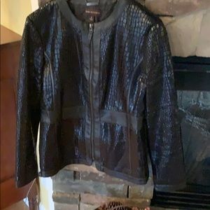 Dana Bachman faux leather snake skin jacket